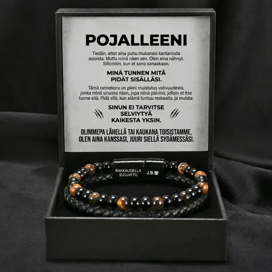 Poikani kilpi – tiikerinsilmä-rannekoru