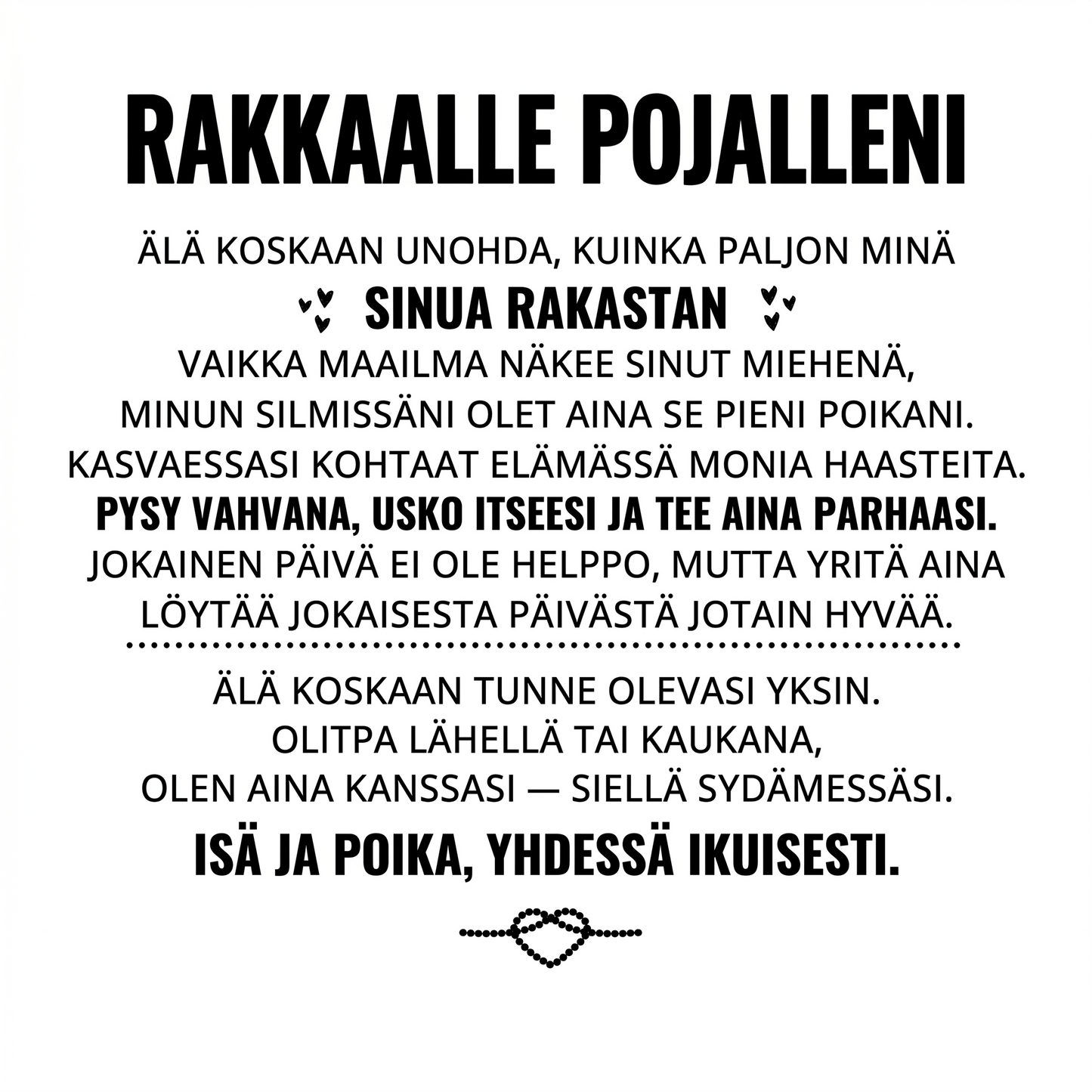 Kaiverrettu Rannekoru Pojalleni