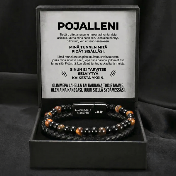 Poikani kilpi – tiikerinsilmä-rannekoru