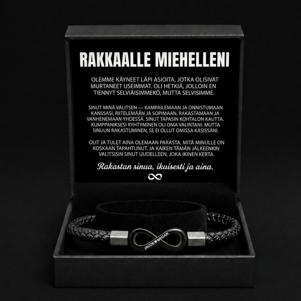 Yksilöity rannekoru miehelleni